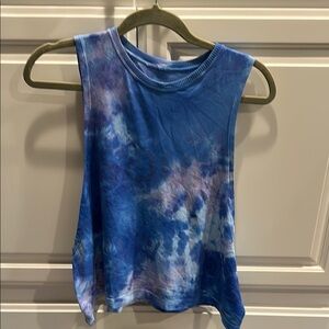 Spiritual Gangster Blue and Purple Tie-Dye Muscle Tank